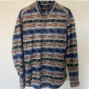Men’s Southwestern Woolrich long sleeve button down size Large